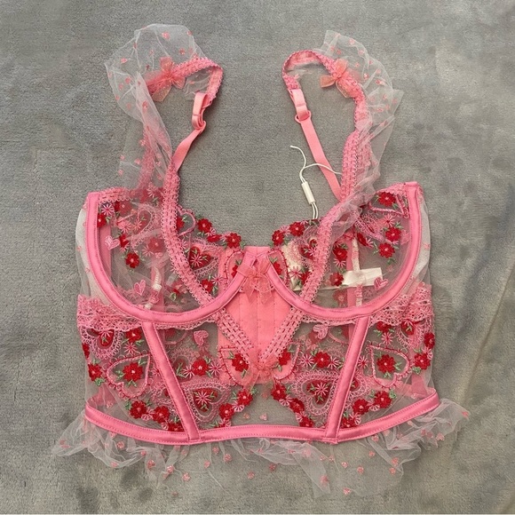 New! For love and lemons whimsical garden bustier bra top 10101 - Picture 8 of 12